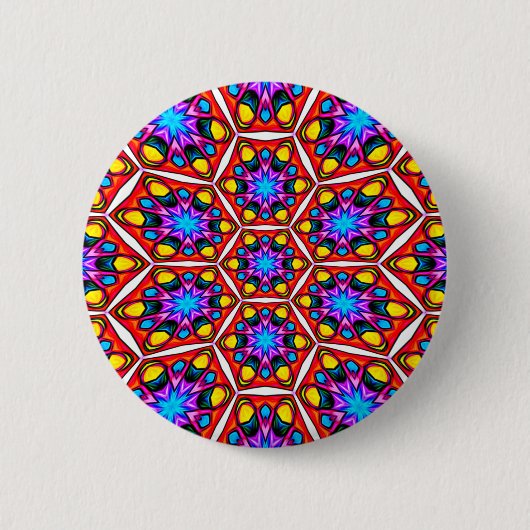 Elegant Abstract bloemmotief Ronde Button 5,7 Cm (Voorkant)