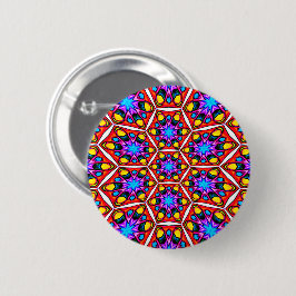 Elegant Abstract bloemmotief Ronde Button 5,7 Cm