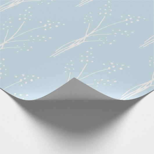 Elegant Abstract Blue Winter Tree Baby shower Cadeaupapier (Hoek)