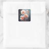 Elegant Abstract Blush Flower Misty Flow Vierkante Sticker (Tas)