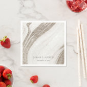 Elegant Abstract Bord Gold Marble Agate Wedding Servet (Insitu)