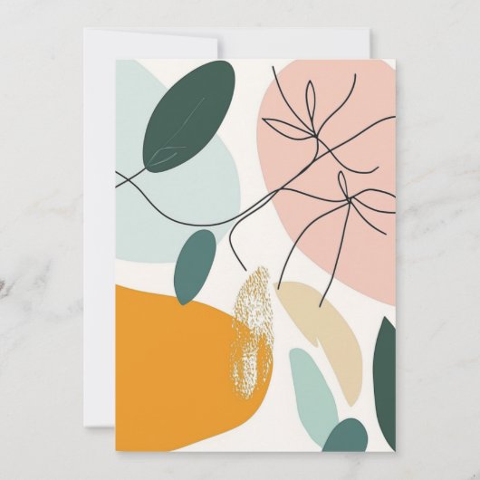 Elegant Abstract botanisch Wenskaart Bedankkaart (Achterkant)