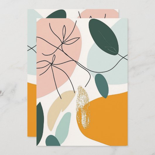Elegant Abstract botanisch Wenskaart Bedankkaart (Voorkant / Achterkant)