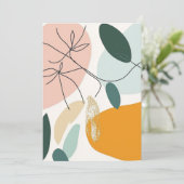 Elegant Abstract botanisch Wenskaart Bedankkaart (Staand voorkant)