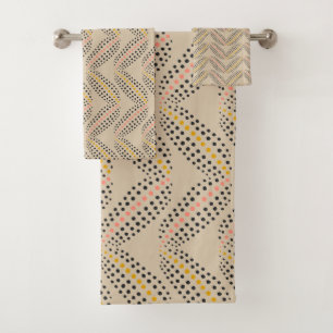 Elegant Abstract Botanische Stippen Patroon Sand B Bad Handdoek