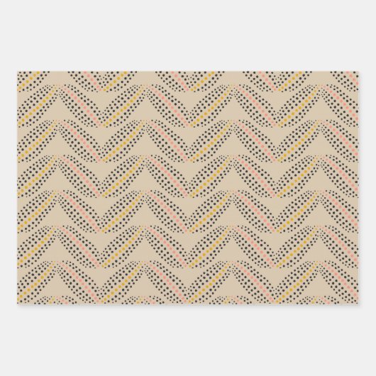 Elegant Abstract Botanische Stippen Patroon Sand B Inpakpapier Vel (Voorkant)