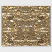 Elegant Abstract bruin goudzoekend Cadeaupapier (Vlak)