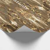 Elegant Abstract bruin goudzoekend Cadeaupapier (Hoek)