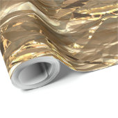 Elegant Abstract bruin goudzoekend Cadeaupapier (Rol Hoek)