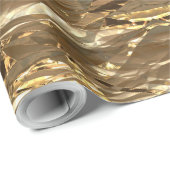 Elegant Abstract bruin goudzoekend Cadeaupapier (Rol Hoek)