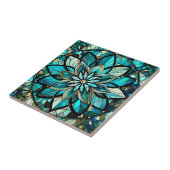 Elegant Abstract chique retro Glas in lood Tegeltje (Zijkant)