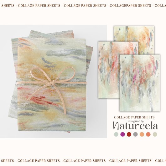 Elegant Abstract Collage Inpakpapier Vel