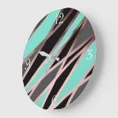 elegant abstract faux roos goudgrijze munt grote klok (Hoek)