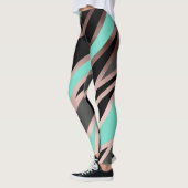 elegant abstract faux roos goudgrijze munt leggings (Links)