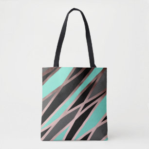 elegant abstract faux roos goudgrijze munt tote bag