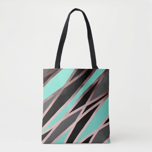 elegant abstract faux roos goudgrijze munt tote bag (Voorkant)