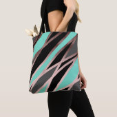 elegant abstract faux roos goudgrijze munt tote bag (Dichtbij)