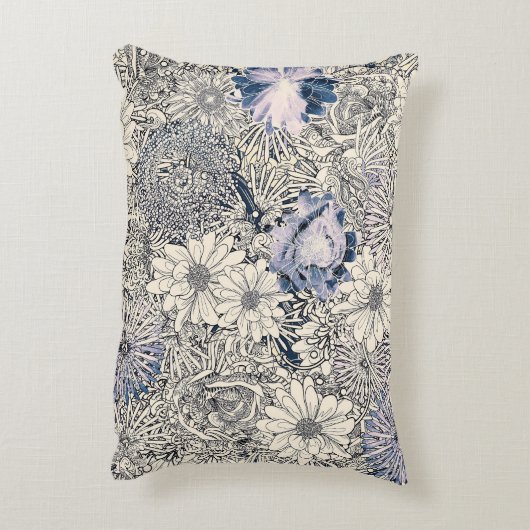 Elegant  Abstract Floral Achtergrond | Accent Kussen (Achterkant (Verticaal))