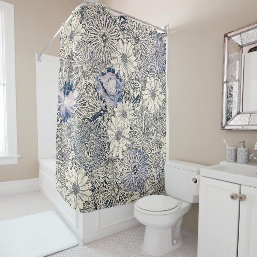 Elegant  Abstract Floral Achtergrond | Douchegordijn (In situ)