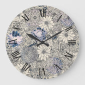Elegant  Abstract Floral Achtergrond | Grote Klok (Voorkant)