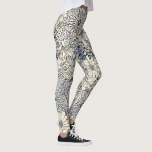 Elegant Abstract Floral Achtergrond Leggings
