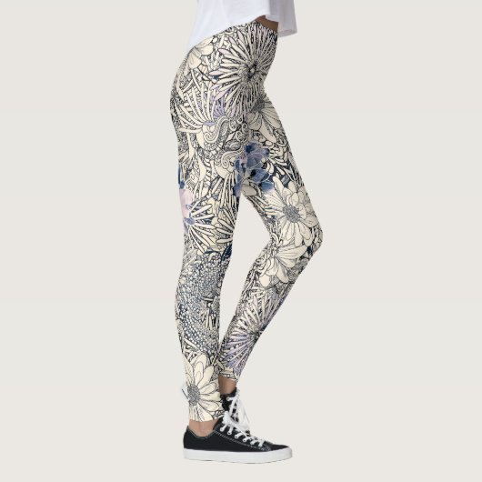 Elegant Abstract Floral Achtergrond | Leggings (Rechts)