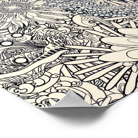 Elegant  Abstract Floral Achtergrond | Poster (Hoek)