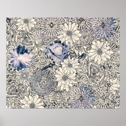 Elegant  Abstract Floral Achtergrond | Poster (Voorkant)