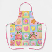 Elegant Abstract Floral Checkerboard Pattern Schort (Voorkant)