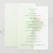 Elegant Abstract Floral Cross Baptism invitation  Kaart (Voorkant / Achterkant)
