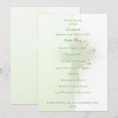 Elegant Abstract Floral Cross Baptism invitation Kaart (Voorkant / Achterkant)
