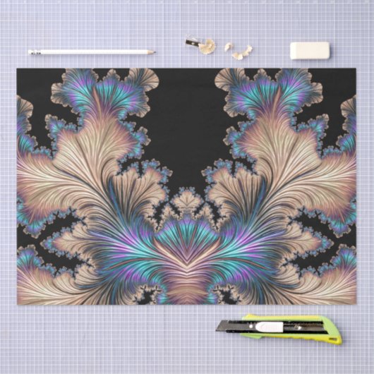 Elegant Abstract Fractal Feathers 11 Decoupage Tissuepapier (Craft)