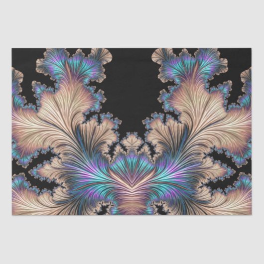 Elegant Abstract Fractal Feathers 11 Decoupage Tissuepapier (Voorkant)