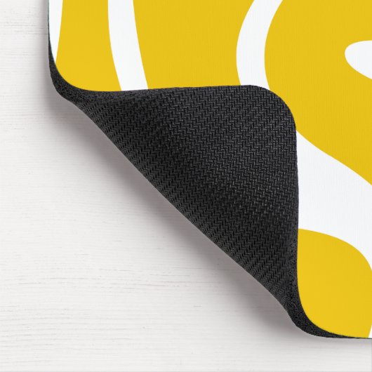 Elegant abstract geel en wit hedendaags muismat (Hoek)