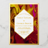 Elegant Abstract gefingeerd fijn kunsthuwelijk Folie Uitnodiging (Voorkant)