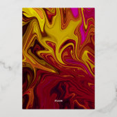 Elegant Abstract gefingeerd fijn kunsthuwelijk Folie Uitnodiging (Achterkant)