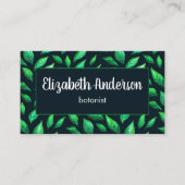Elegant Abstract gekleurde groene bladeren botanis Afsprakenkaartje (Voorkant)
