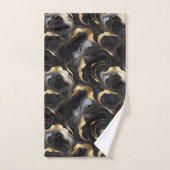 Elegant Abstract gemarmerd zwart, goud en wit Bad Handdoek (Handdoek)