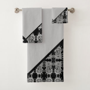 Elegant Abstract geometrisch patroon grijs Var Bad Handdoek