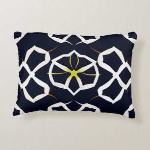 Elegant Abstract geometrisch patroon in marineblau Accent Kussen