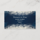 Elegant Abstract gezicht en parels op donkerblauw Visitekaartje (Achterkant)