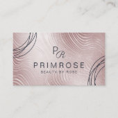Elegant Abstract Glam Roos Gold Luxe Monogram Visitekaartje (Voorkant)