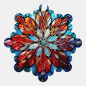 Elegant Abstract Glazen in lood kerstbloem Ornament Kaart (Voorkant)