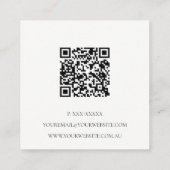 Elegant Abstract Glitter Ivory Gold QR Code Logo Vierkante Visitekaartje (Achterkant)