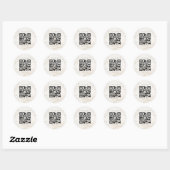 Elegant Abstract Glitter Ivory Gold QR-code Ronde Sticker (Vel)
