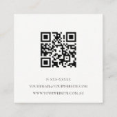 Elegant Abstract Glitter Ivory Gold QR-code Vierkante Visitekaartje (Achterkant)