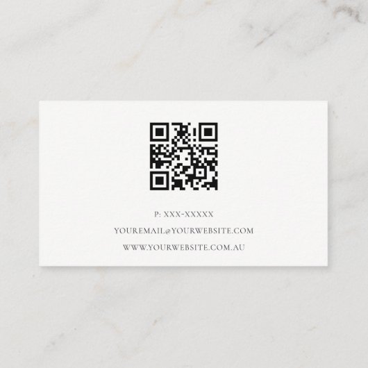 Elegant Abstract Glitter Ivory Gold QR-code Visitekaartje (Achterkant)