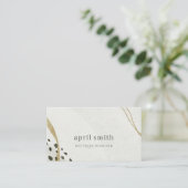 Elegant Abstract Glitter Ivory Gold Waterverf Bus Visitekaartje (Staand voorkant)