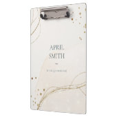 Elegant Abstract Glitter Ivory Gold Waterverf Klembord (Links)