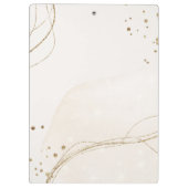 Elegant Abstract Glitter Ivory Gold Waterverf Klembord (Achterkant)